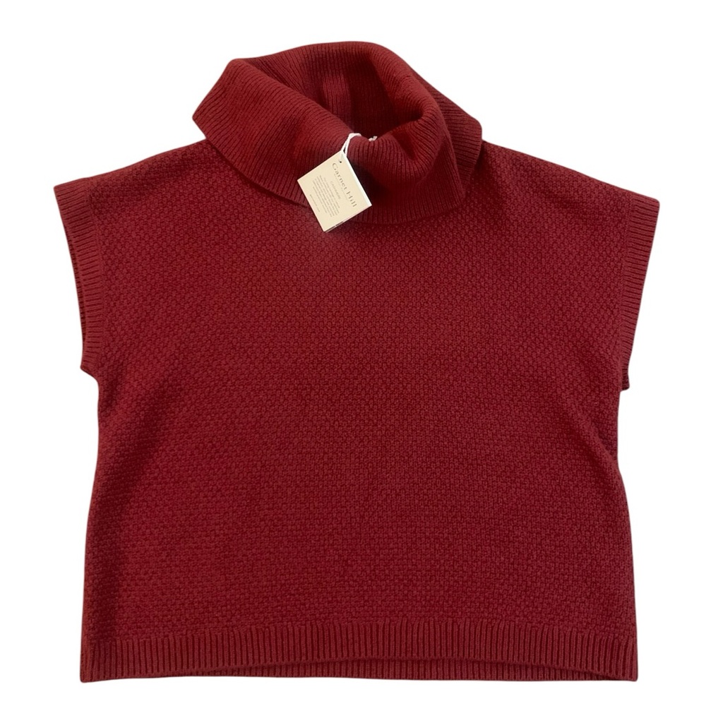Garnet Hill Cashmere Cowl-Neck Sweater Vest Size Small NEW! Berry Pink $229